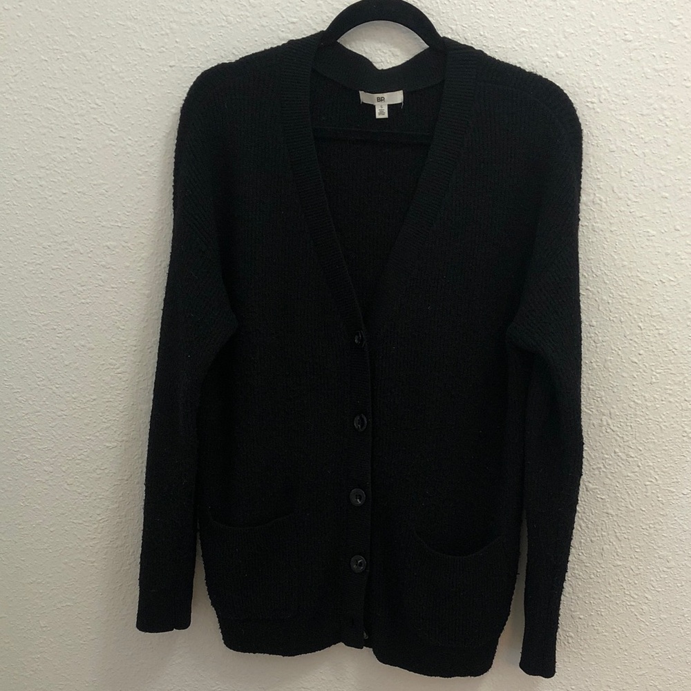 bp Black V-Neck Button Cardigan Sweater